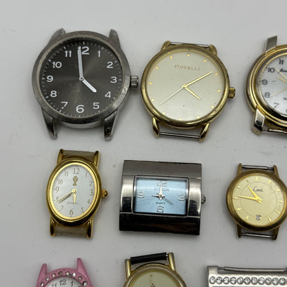 Bundle Of 9 Quartz Watches Modern / Vintage Untested Parts / Repair / Crafts