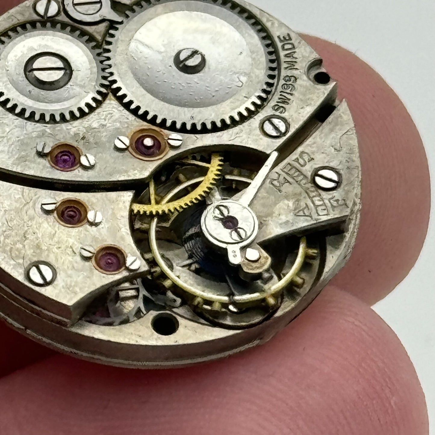 23.6mm Running Unidentified High Grade Trench Watch Movement Manual Wind PARTS