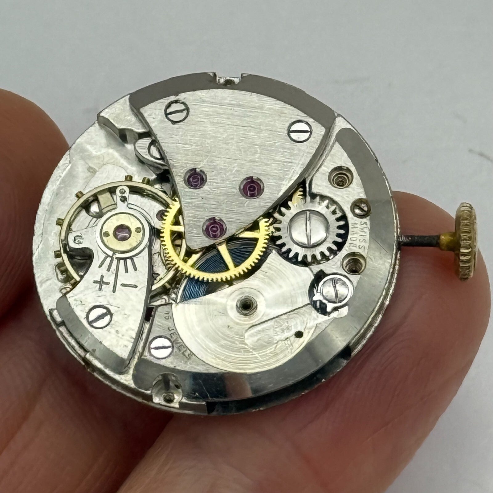 25.9mm Vintage Avia FHF 97 Swiss Made Manual Wind Watch Movement PARTS REPAIR