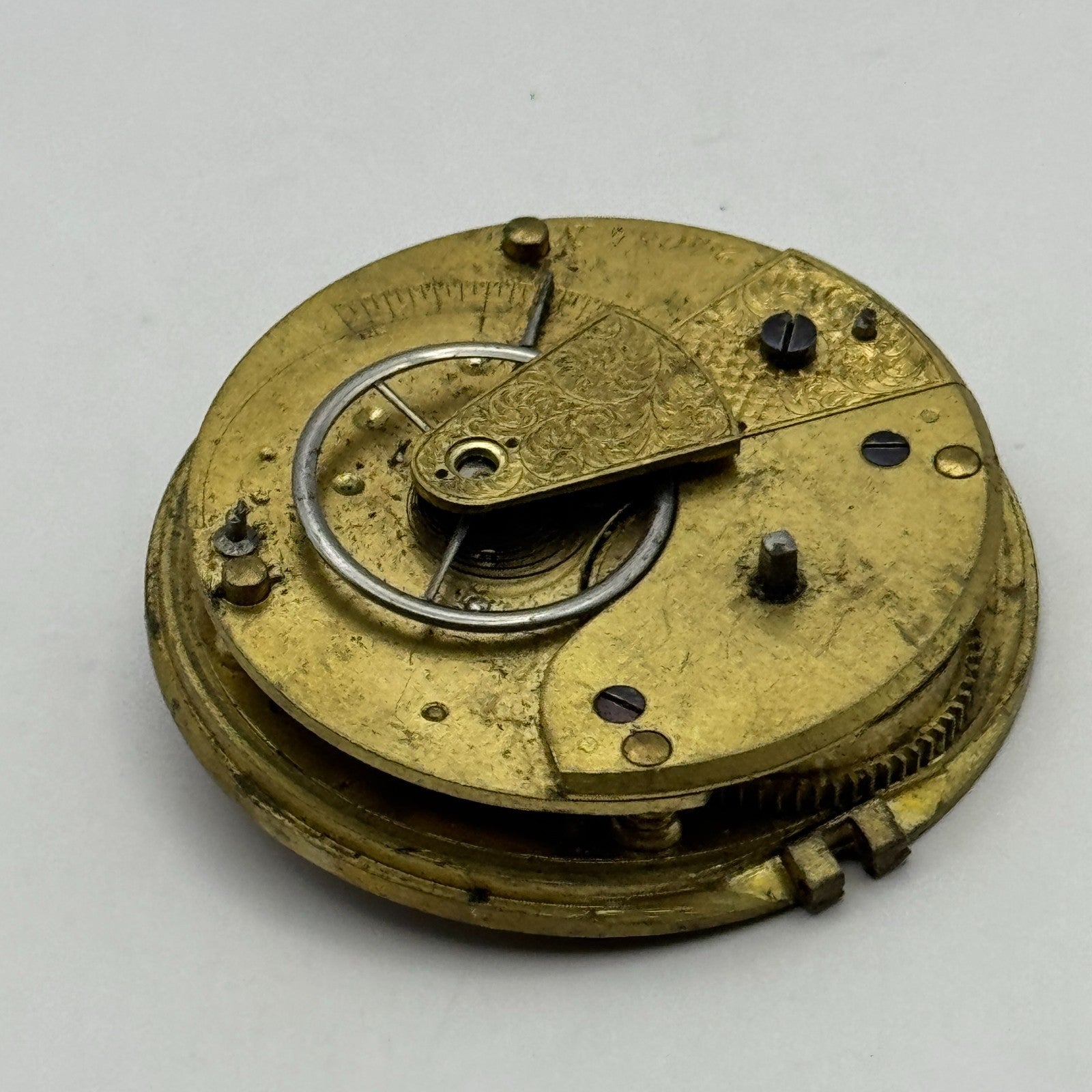 Fusee Pocket Watch Movement Antique English Key Wound Parts Repair Spares 45.9mm