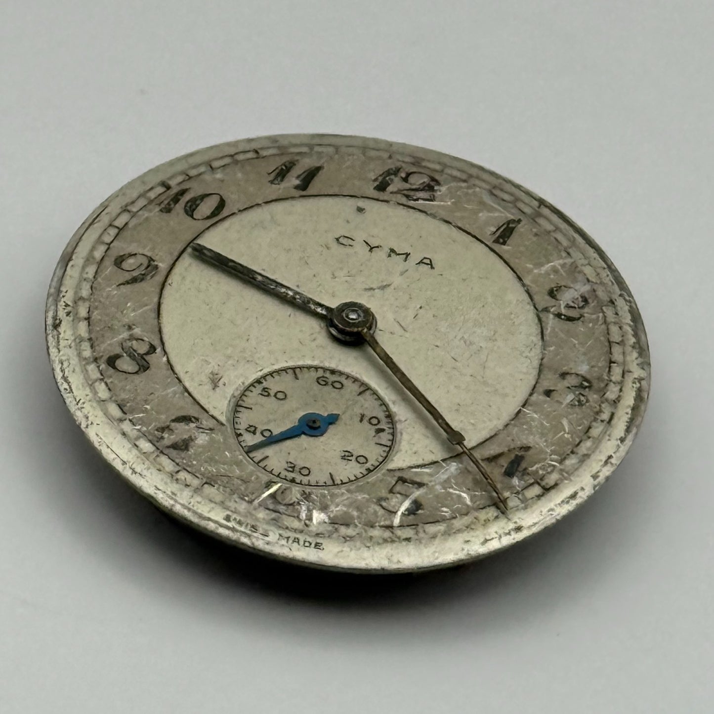 Cyma 162 Watch Movement Manual Wind Vintage Swiss 15 Jewels Parts Repair 23.5mm