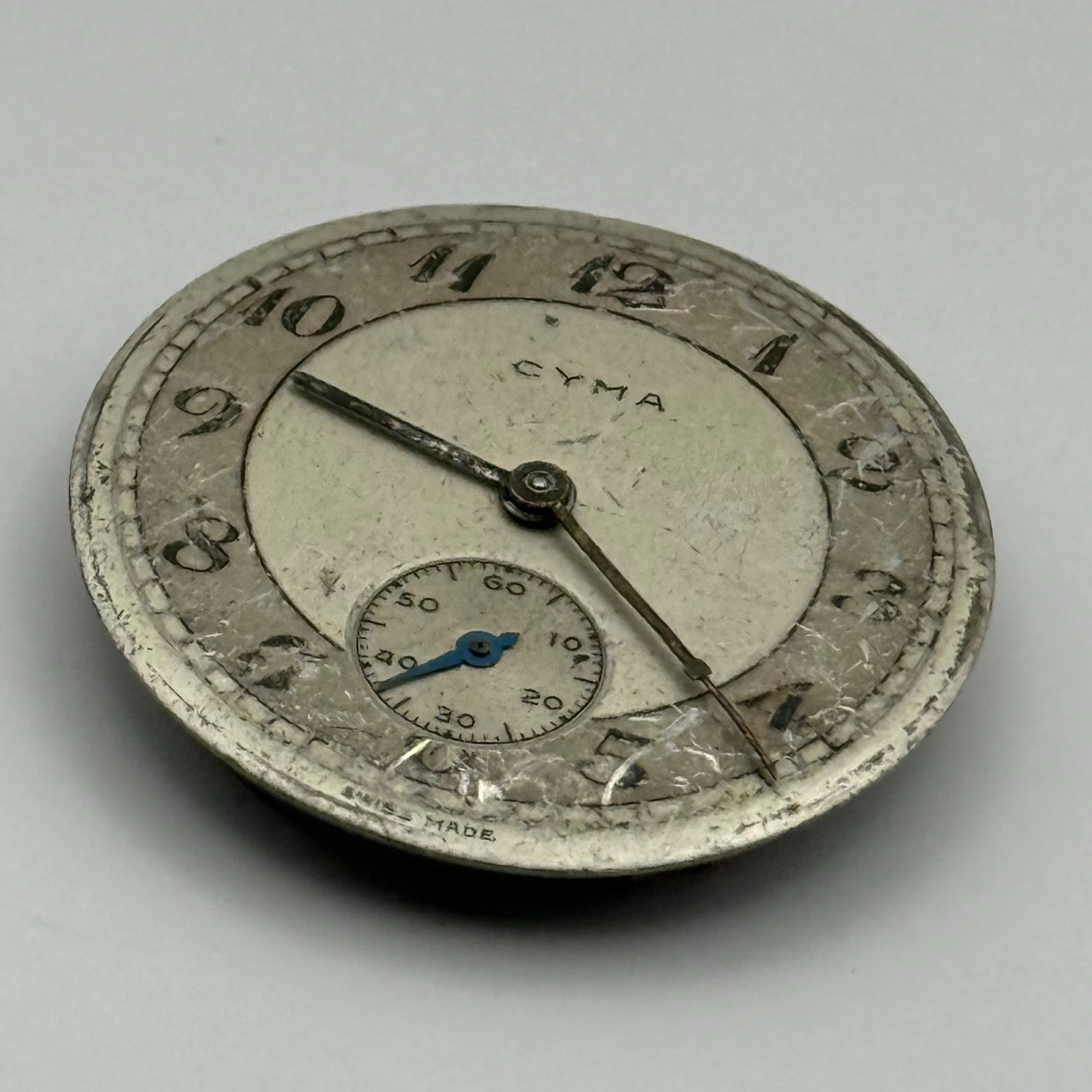 Cyma 162 Watch Movement Manual Wind Vintage Swiss 15 Jewels Parts Repair 23.5mm