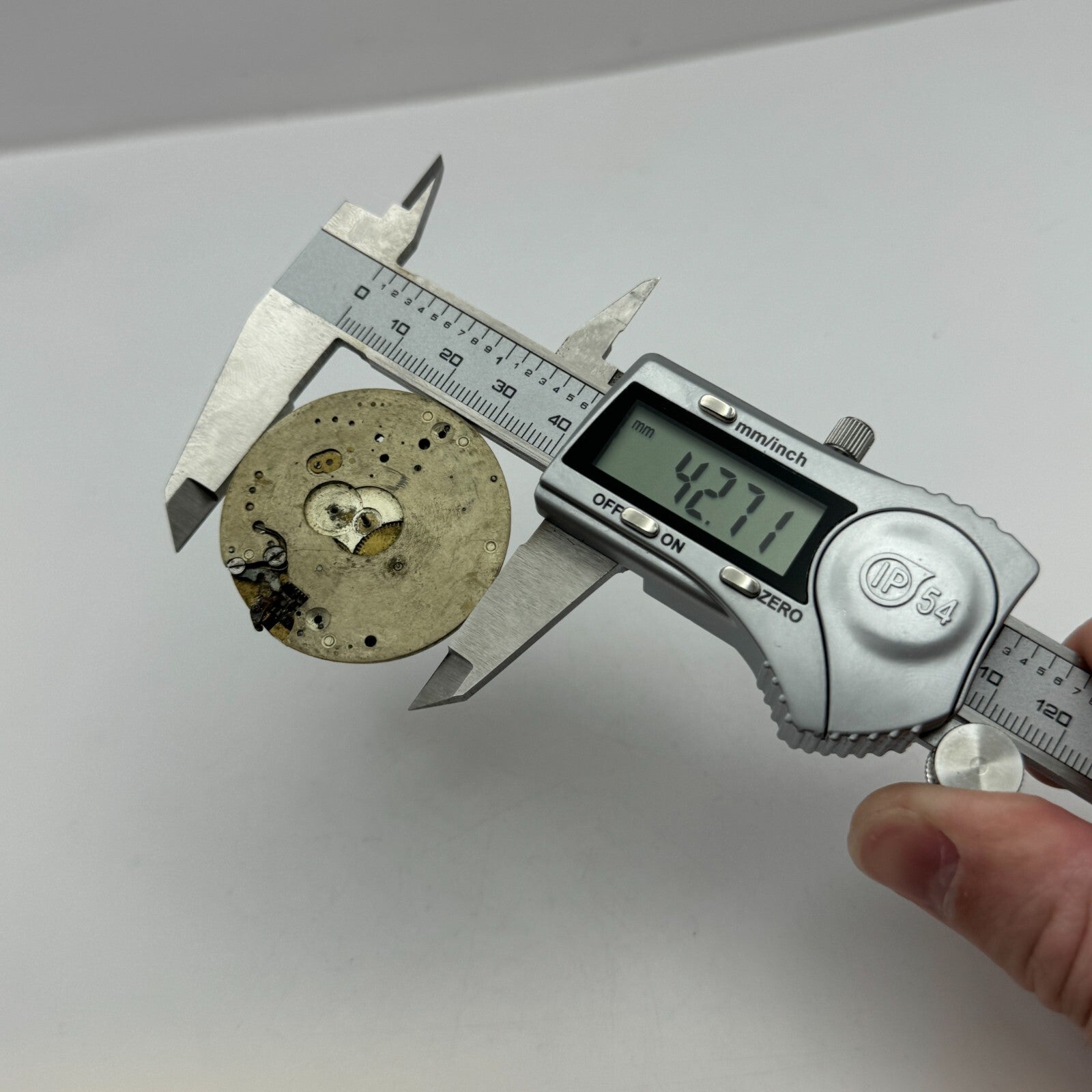 42.7mm Unidentified 7 Jewels Patent Depose Vintage Pocket Watch Movement PARTS