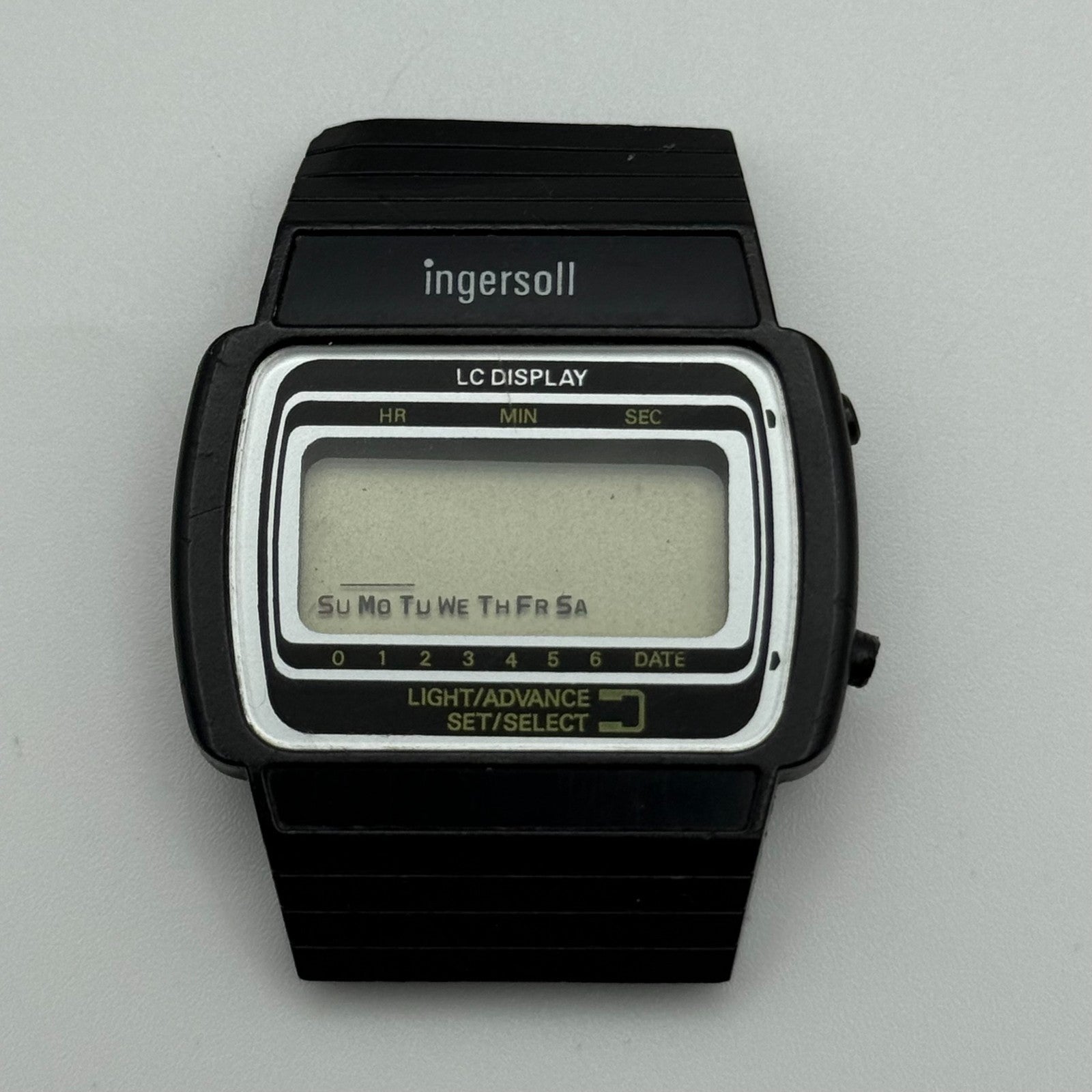 Ingersoll Unisex Retro Quartz Watch LC Display Black 35mm PARTS REPAIR