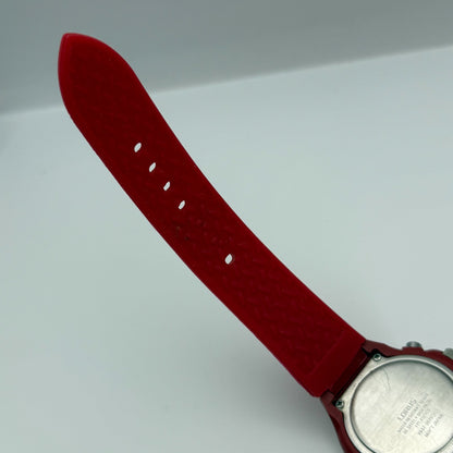 Lorus Men's Plastic Chronograph Quartz Watch v657-0020 Red 39mm Runs To Repair