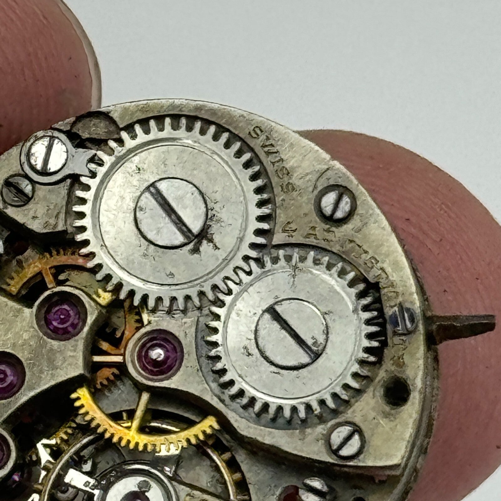 21.4mm Unidentified Interesting 15 Jewels Manual Wind Swiss Watch Movement PART