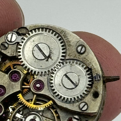 21.4mm Unidentified Interesting 15 Jewels Manual Wind Swiss Watch Movement PART