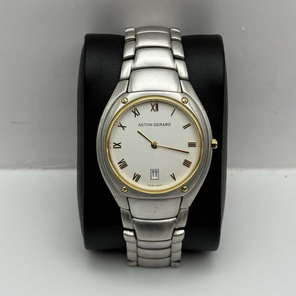 36mm Working Vintage Mens Aston Gerard 261267KM Swiss Date Dial Quartz Watch