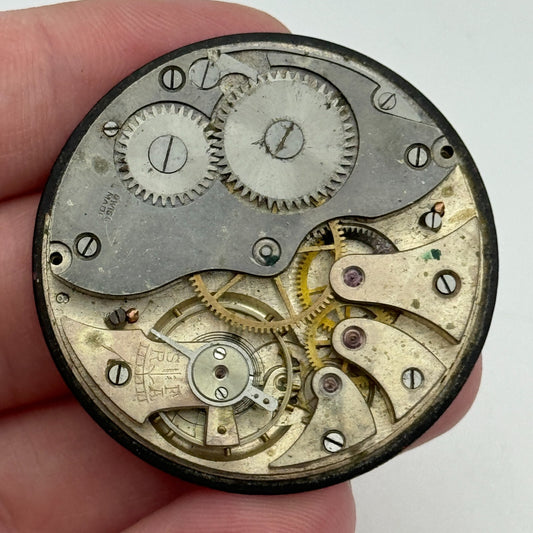 43mm Vintage Open Face Swiss Balance Intact Pocket Watch Movement PARTS SPARES