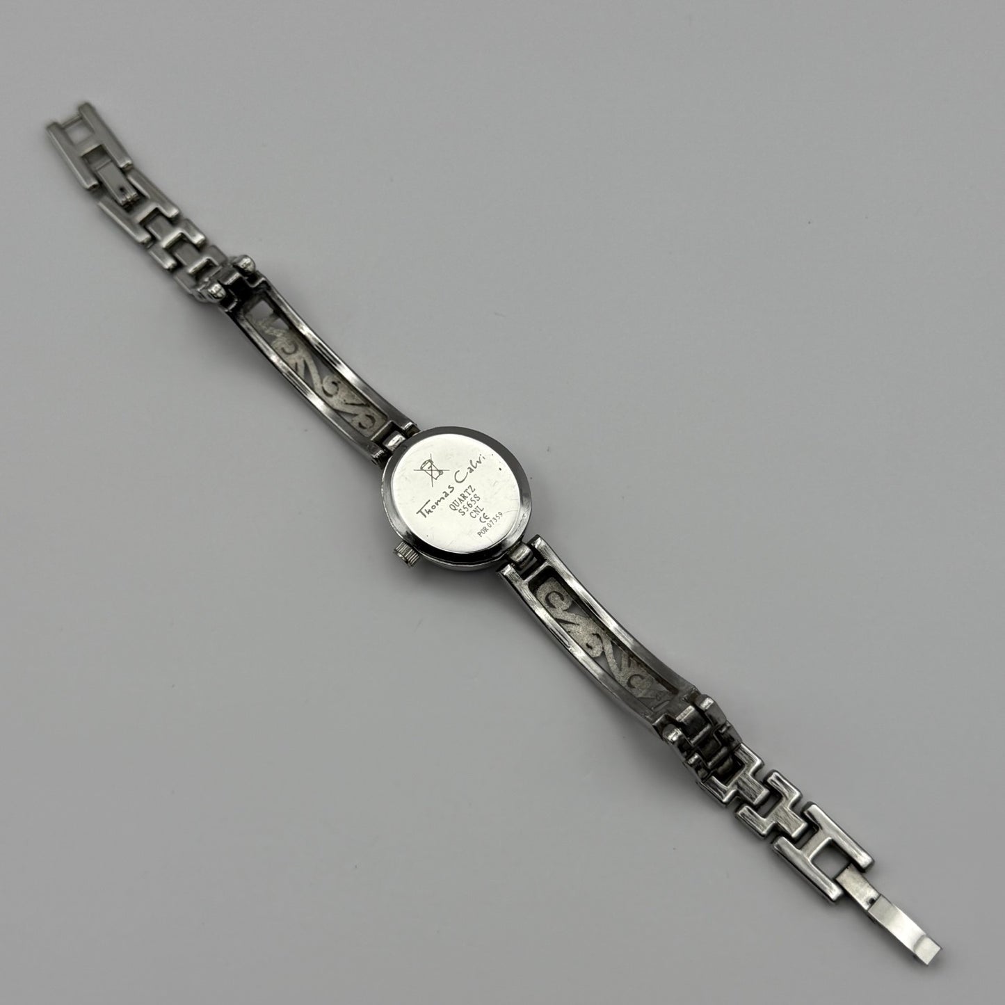 Thomas Calvi Ladies Quartz Watch Oval Dial Silver Tone Bracelet Working 21mm
