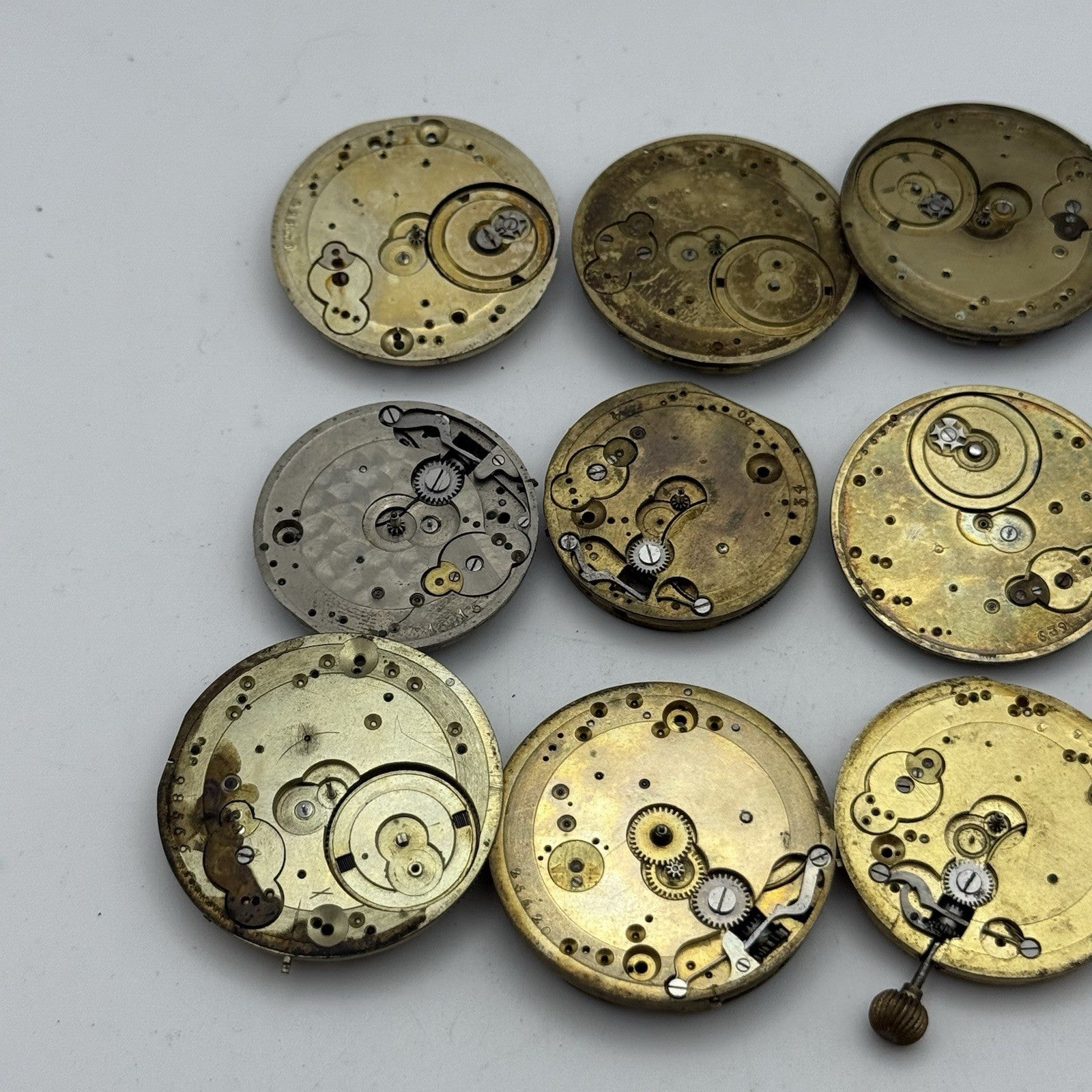 Bundle Mixed Antique / Vintage Pocket Watch Movements Joblot PARTS REPAIR SPARES