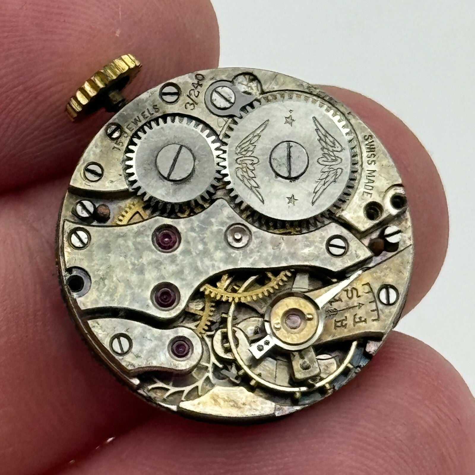 22mm Rotary 3/240 Balance Intact Manual Wind Watch Movement Swiss Vintage PARTS