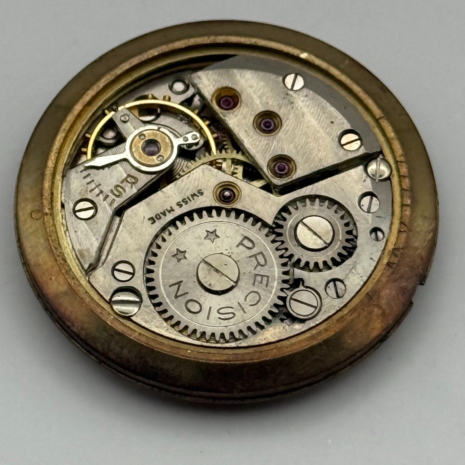 Mappin & Webb Precision Watch Movement Manual Wind Vintage Parts Repair 29.6mm