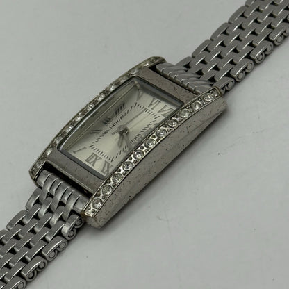 20mm Working Ladies M&S Silver Tone Jewelled Quartz Watch Broken Strap