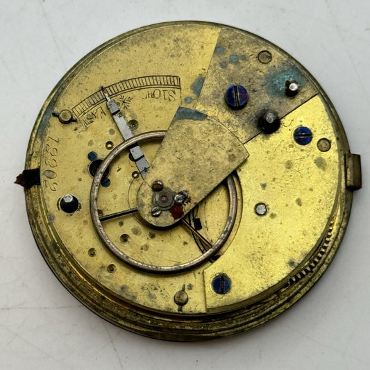 44.7mm Unidentified White Dial Porcelain Pocket Watch Movement Dial FOR PARTS