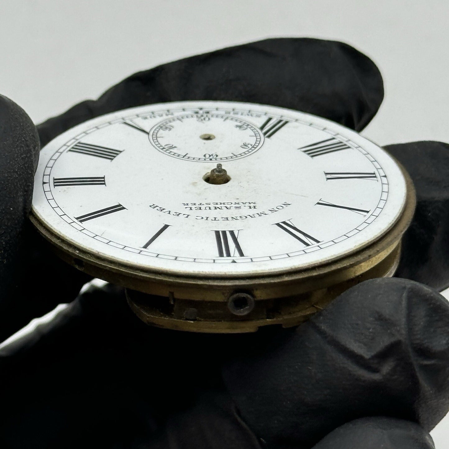 42.9mm H Samuel Non Magnetic Lever Pocket Watch Movement FOR PARTS
