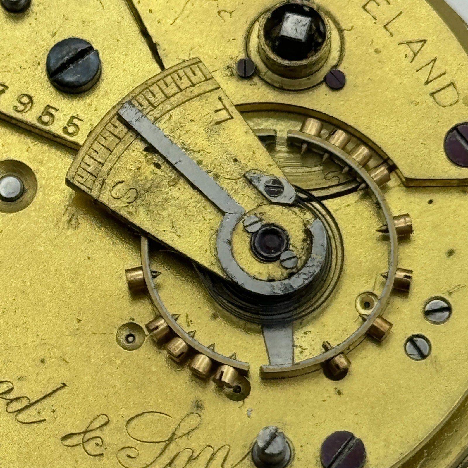 44.9mm Antique Collingwood & Son The Cleveland Pocket Watch Movement PARTS SPARE