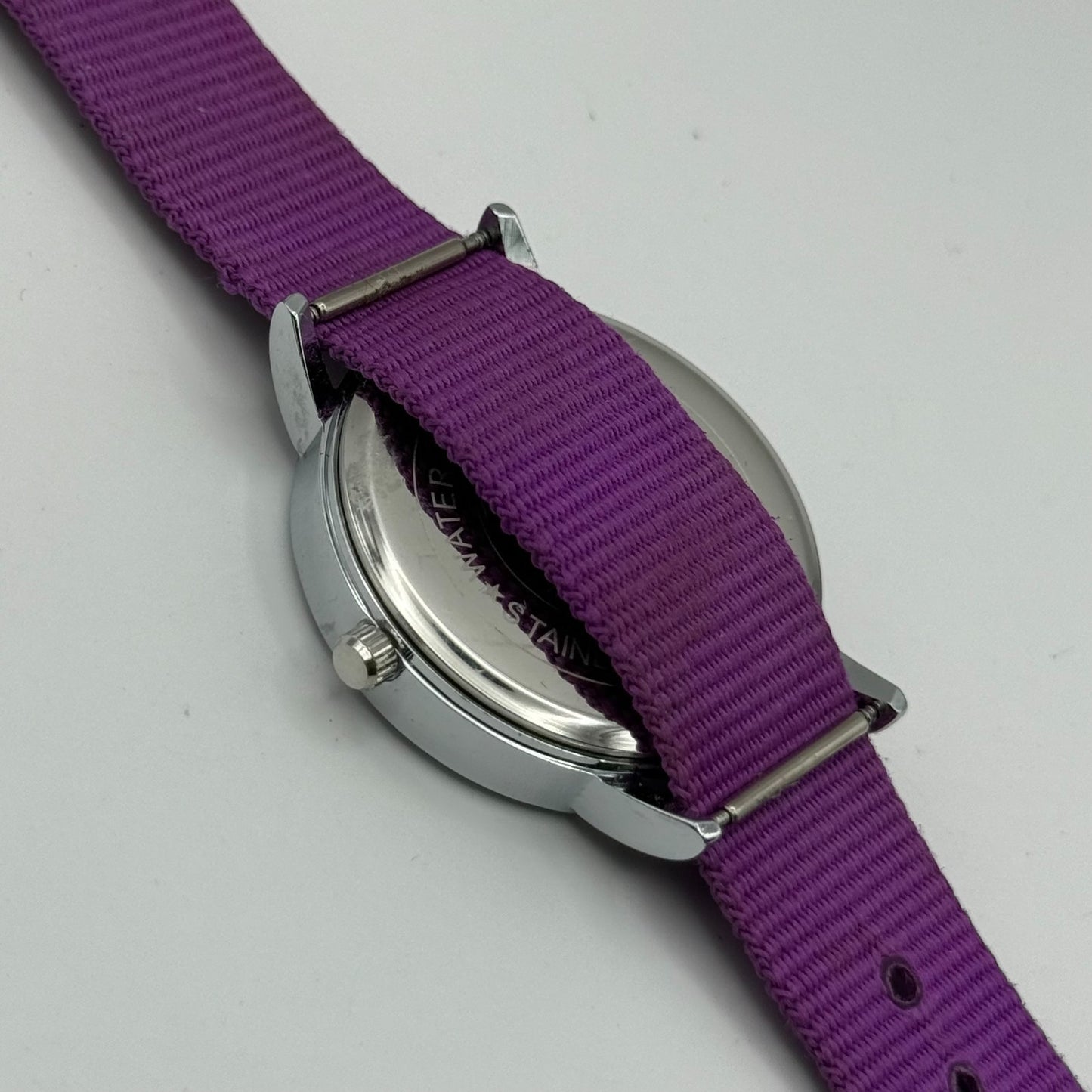 Zeiger Ladies Quartz Watch Rainbow Dial Purple Strap Working 33mm New Battery