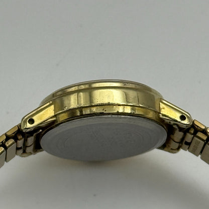 23mm Working Vintage Ladies Timex Indiglo Gold Plated Quartz Watch New Battery