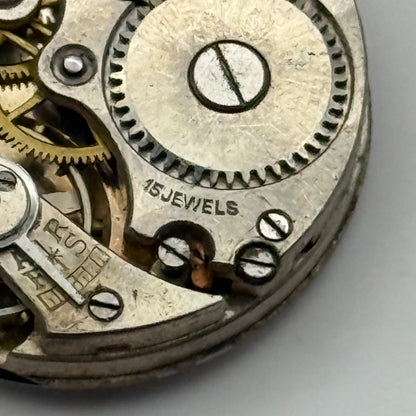 Buren 15 Jewels Trench Watch Movement Manual Wind Vintage Parts Repair 23.5mm
