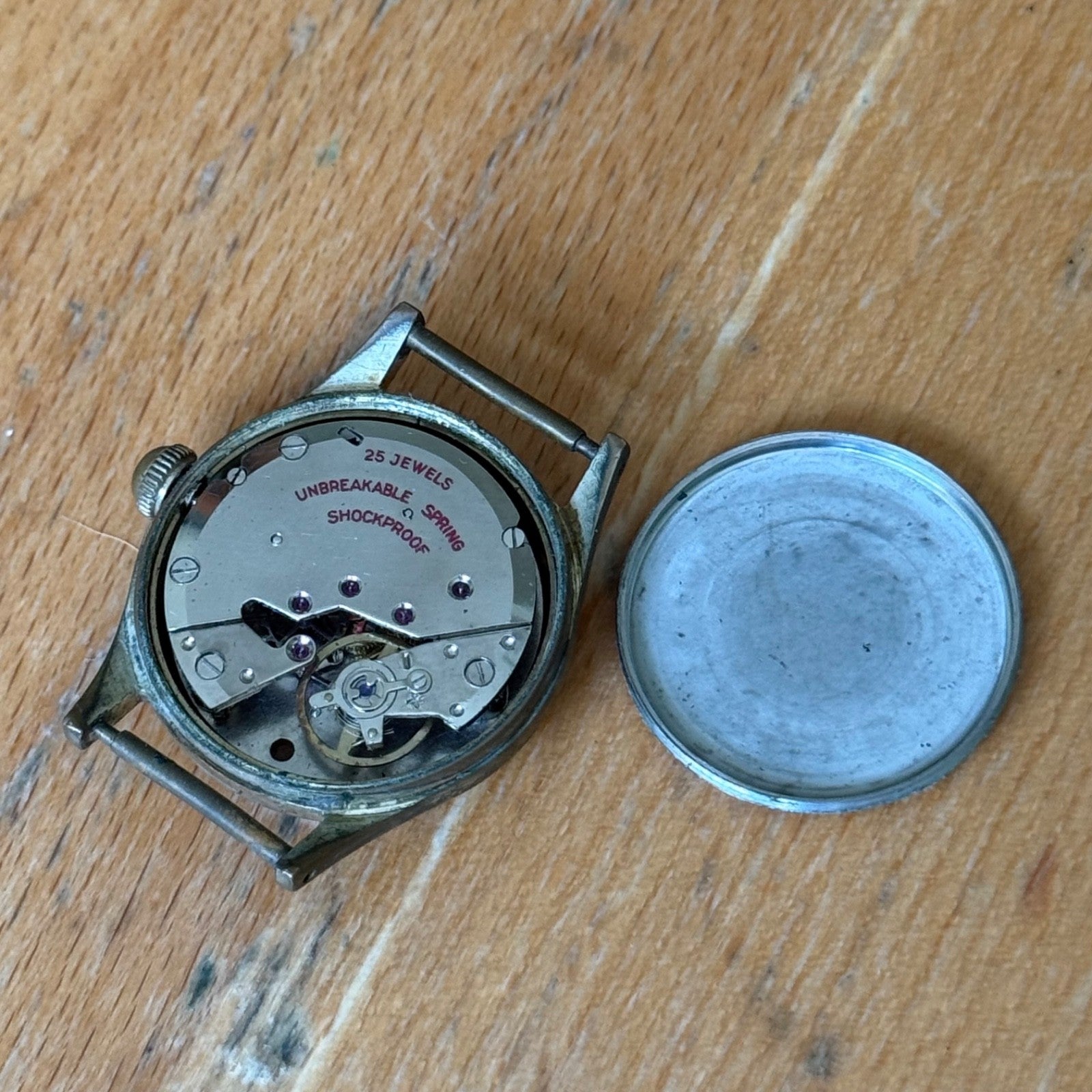 32mm Vintage Mortima 25 Jewels Unbreakable Spring Manual Wind Swiss Watch PARTS