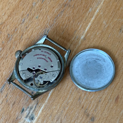 32mm Vintage Mortima 25 Jewels Unbreakable Spring Manual Wind Swiss Watch PARTS