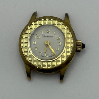 25mm Running Vintage Lucerne Diamond Tooled Swiss Gold Plated Manual Wind PARTS