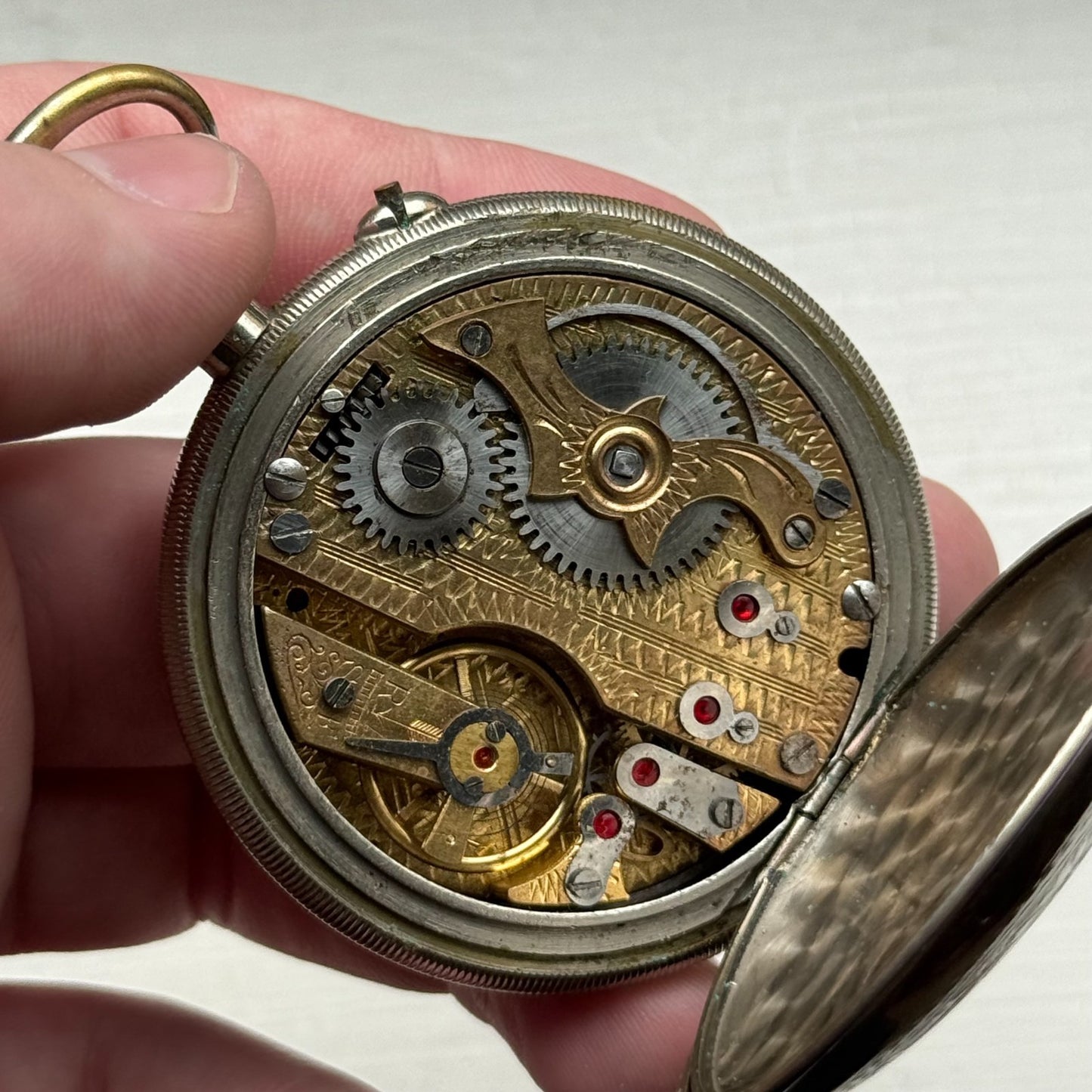 Oris Ottoman Pocket Watch Antique Pin Set Full Hunter To Repair Rare 54mm