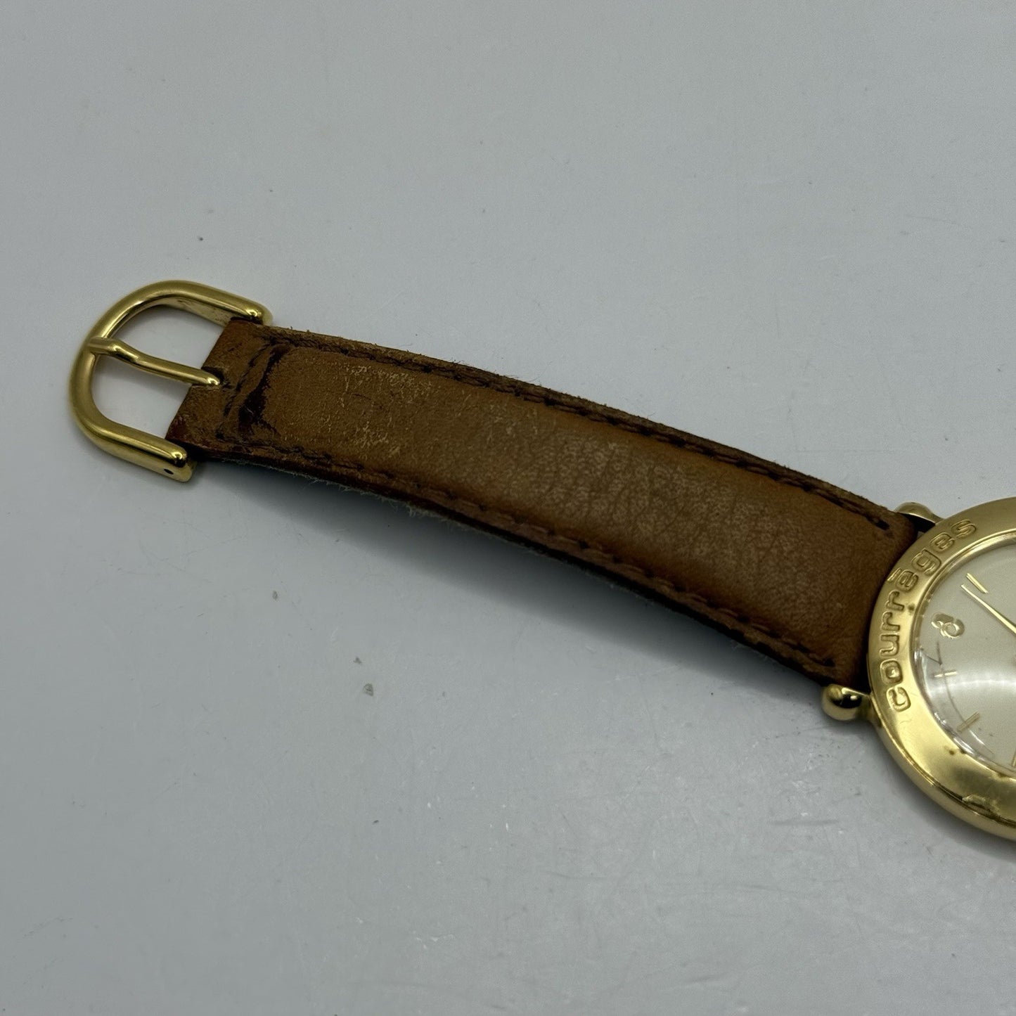 30mm Working Ladies Vintage Courreges Paris 5Y31-1000 Gold Plated Quartz Watch