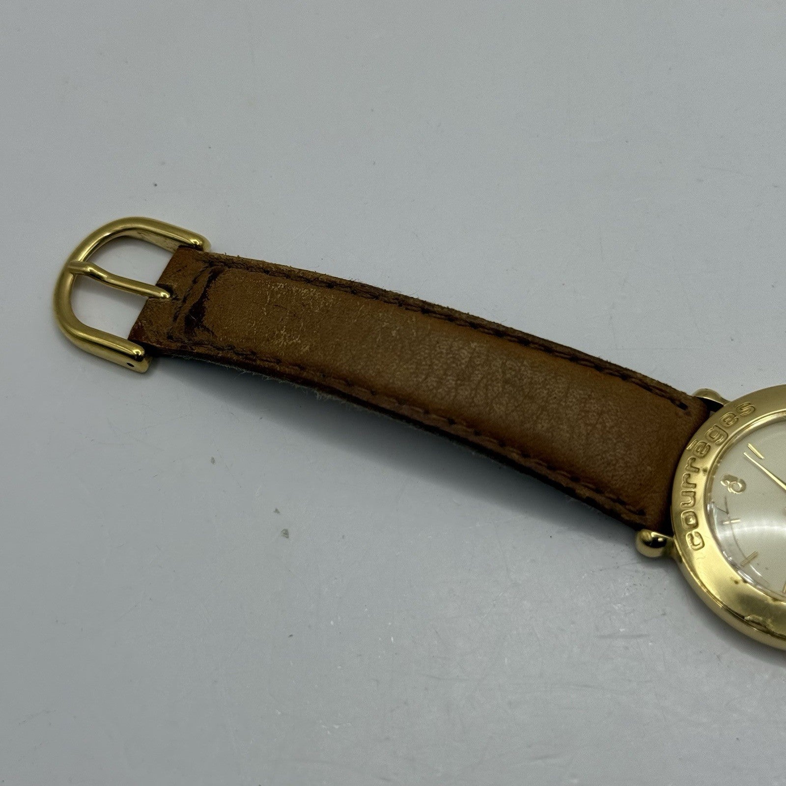 30mm Working Ladies Vintage Courreges Paris 5Y31-1000 Gold Plated Quartz Watch