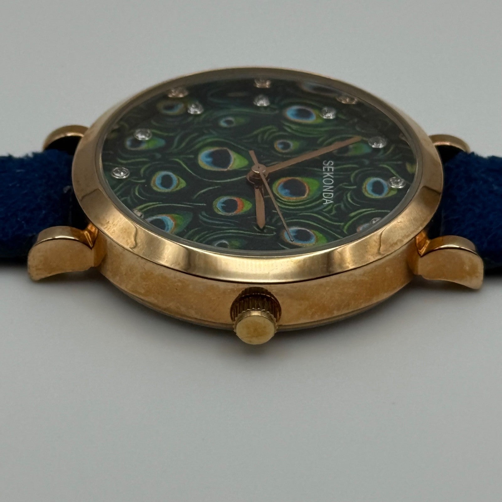 Working Ladies Sekonda Peacock Dial 34mm Quartz Watch New Battery Adjustable