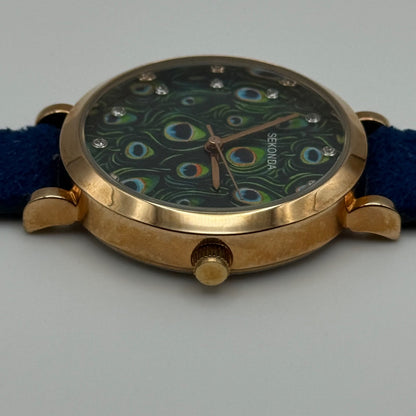 Working Ladies Sekonda Peacock Dial 34mm Quartz Watch New Battery Adjustable