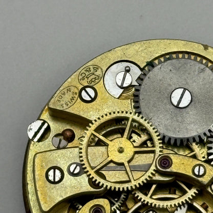 29.8mm Rare Antique Stauffer S S & Co Centre Seconds Trench Watch Movement PARTS