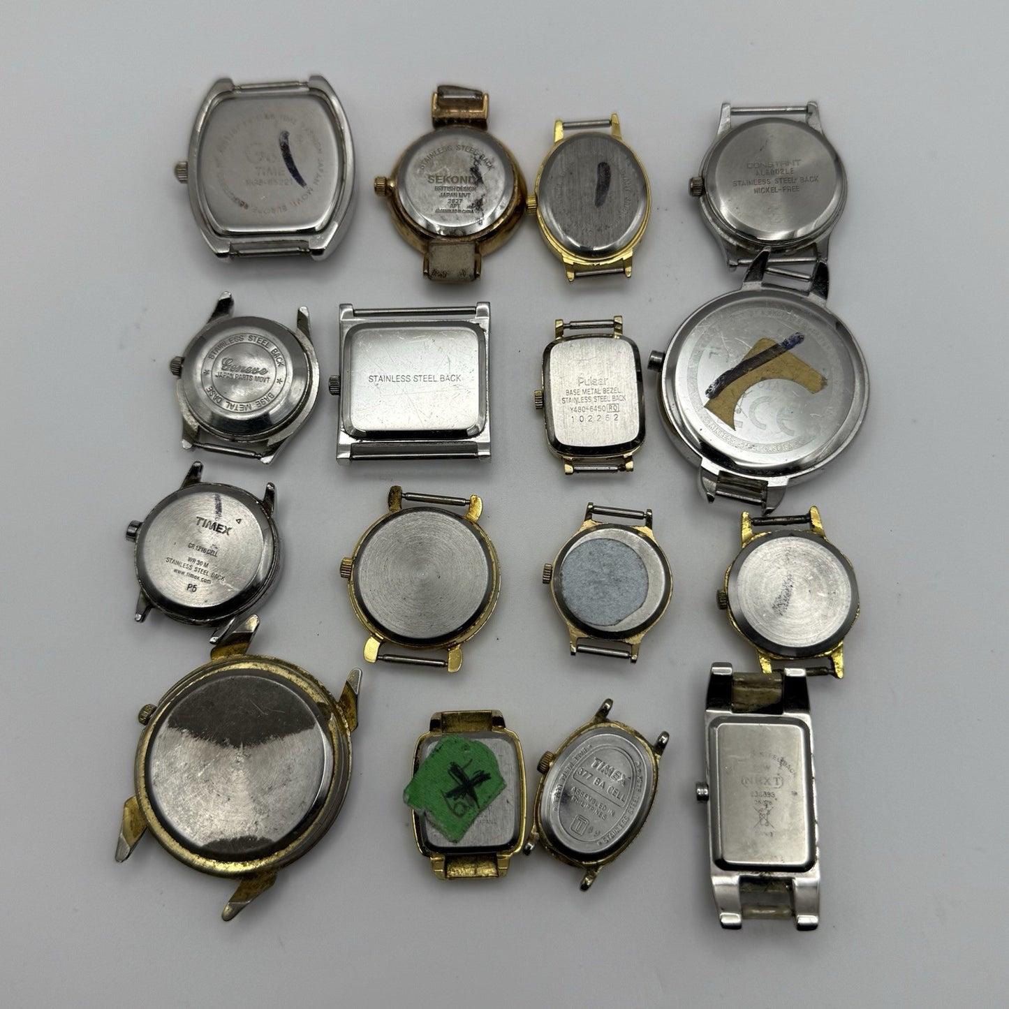 Bundle Of 16 Quartz Watches Modern / Vintage Untested Parts / Repair / Crafts