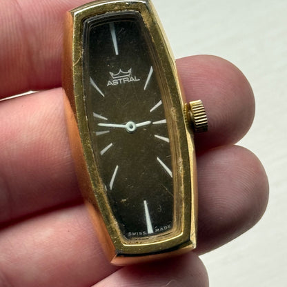 20mm Vintage Astral Rectangle Ronda RL 5101 Manual Wind Watch PARTS / REPAIR