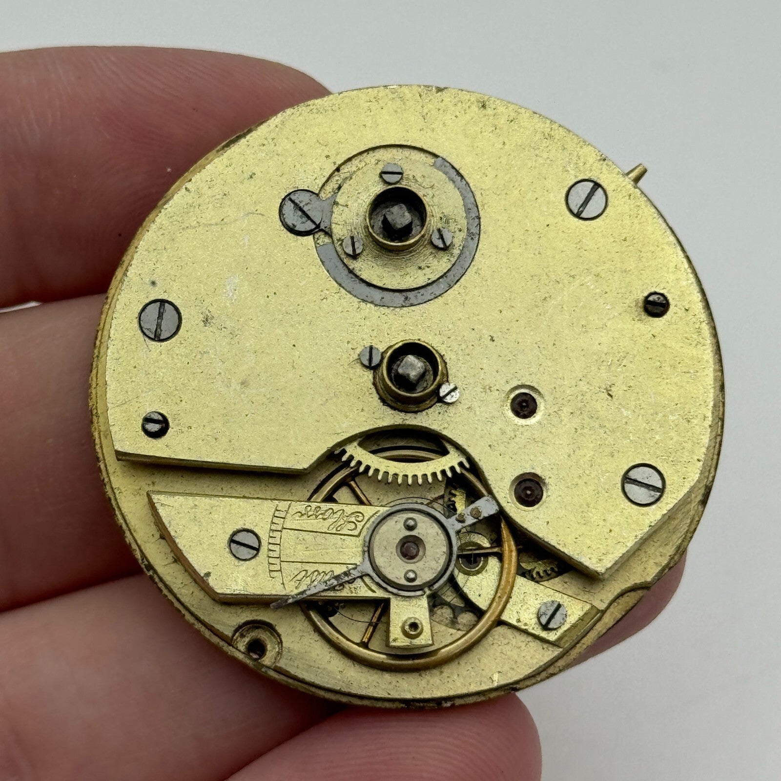 42.7mm Antique Key Wound Sub Seconds Pocket Watch Movement PARTS SPARES REPAIRS