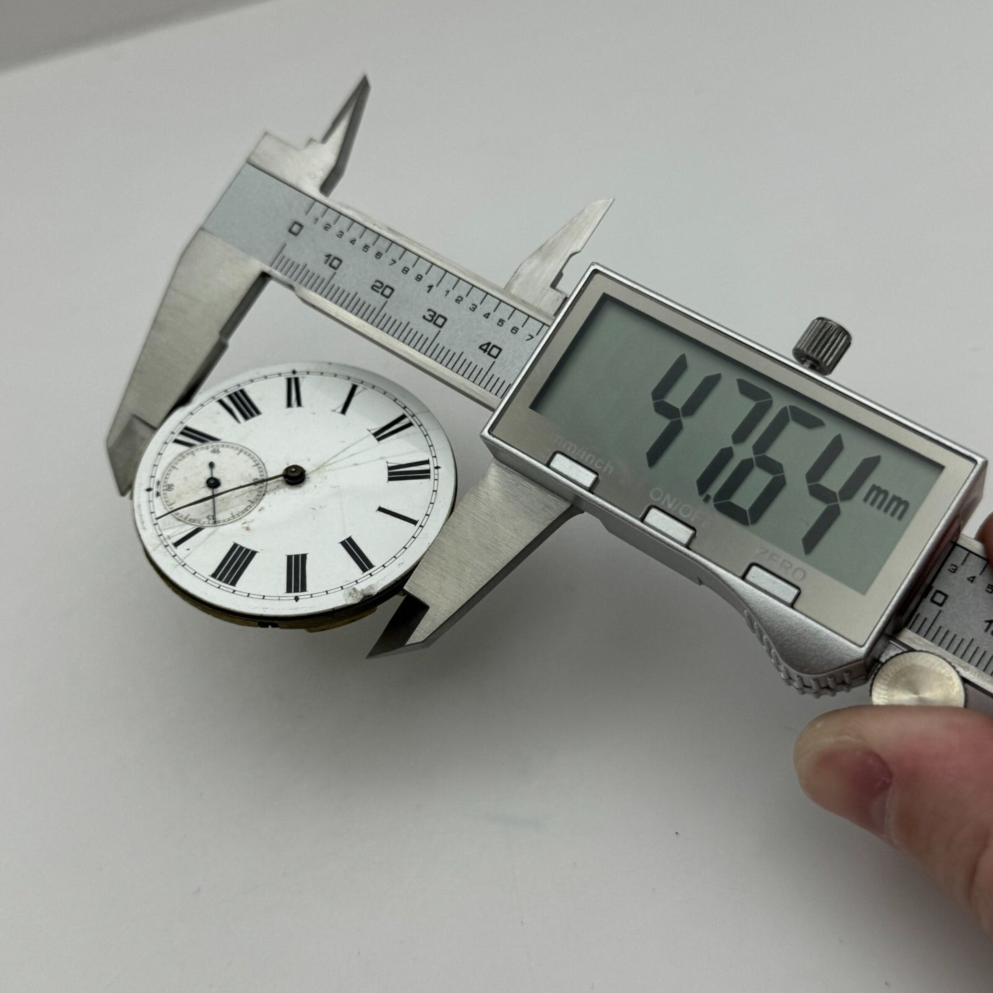 47.6mm Antique Key Wound Pocket Watch Movement Dial PARTS REPAIR SPARES