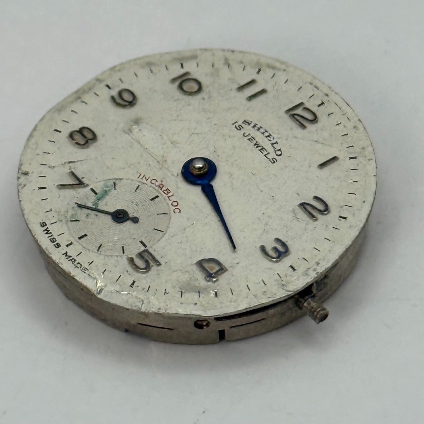 23.6mm Vintage Shield V Model Peseux 170 Manual Wind Watch Movement PARTS REPAIR