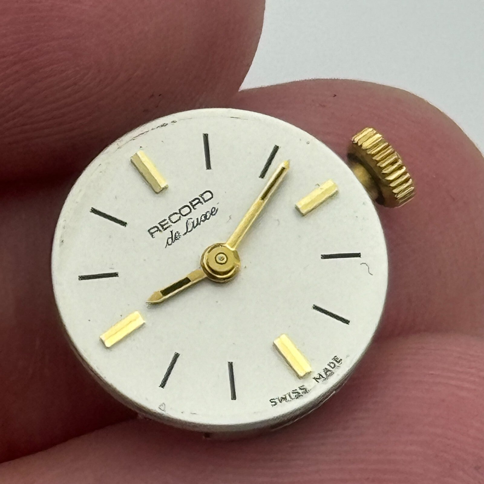 15.5mm Running Record De Luxe Cal 670 Manual Wind Swiss Watch Movement PARTS