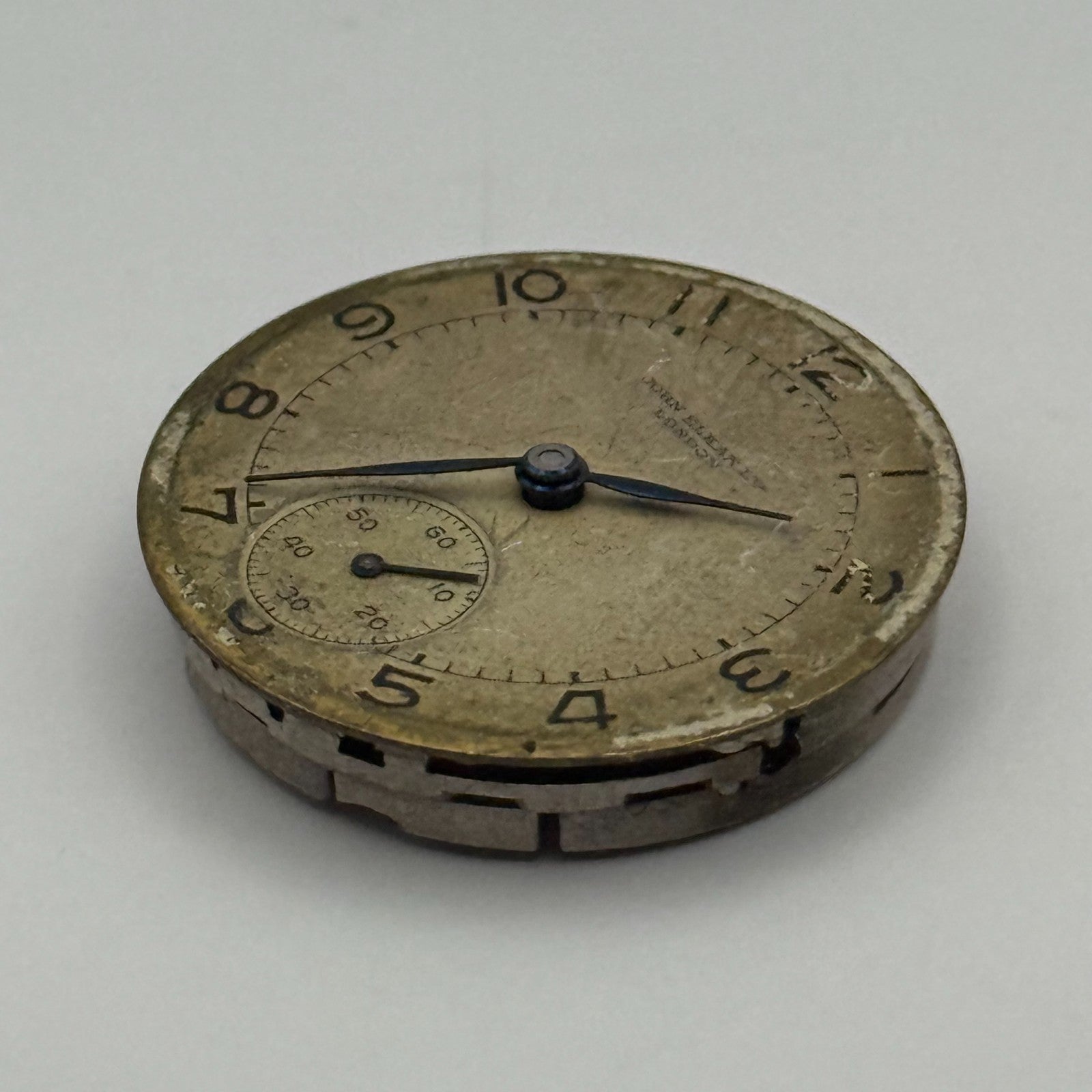 John Elkan Ltd London Watch Movement Manual Wind Vintage 15 Jewels Parts 24.4mm