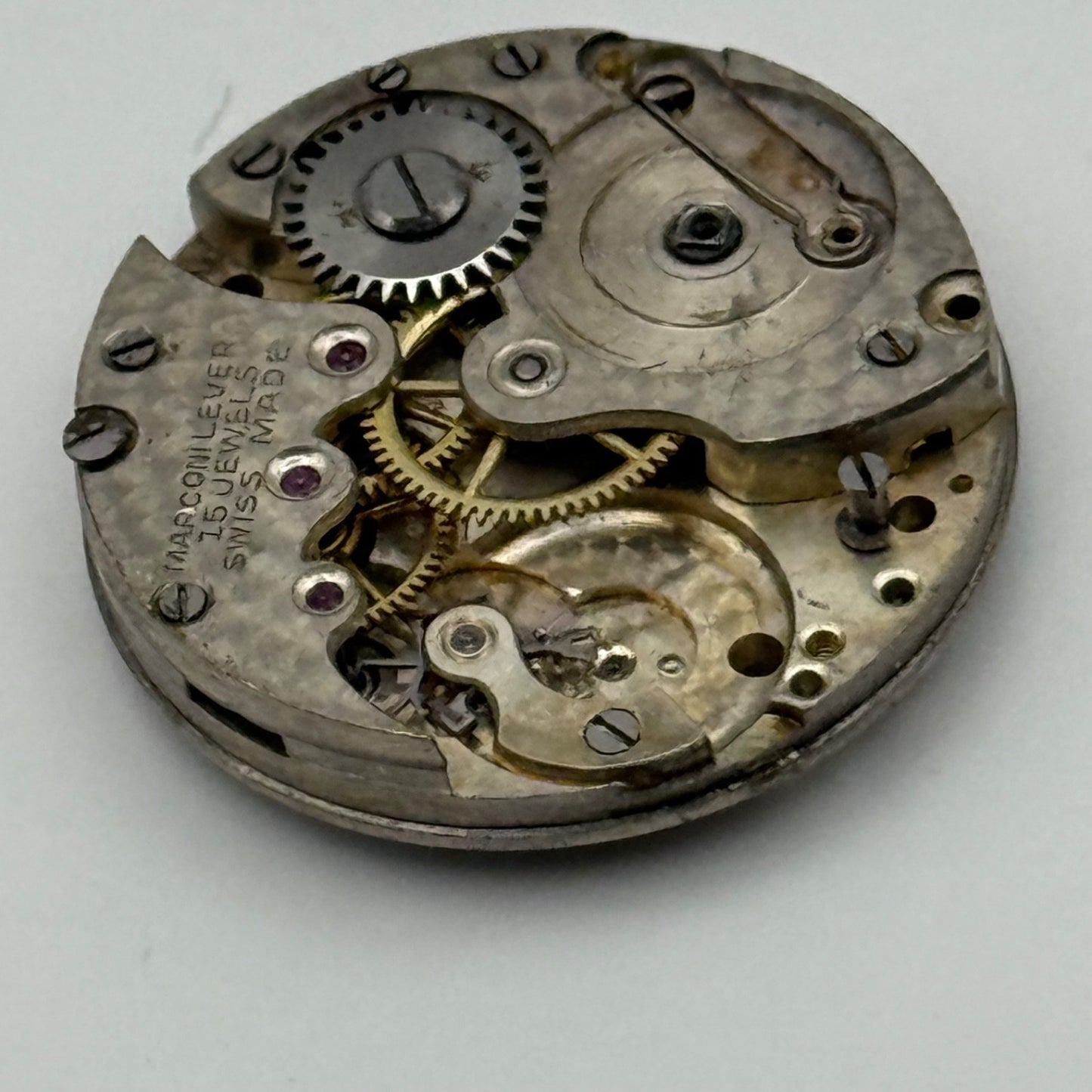 Rolex Marconi Lever Sila 15 Jewels Watch Movement Vintage Parts Repair 23.8mm