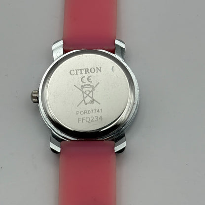 Citron Kids Quartz Watch ABC Alphabet Design Pink Strap Working 27mm New Battery