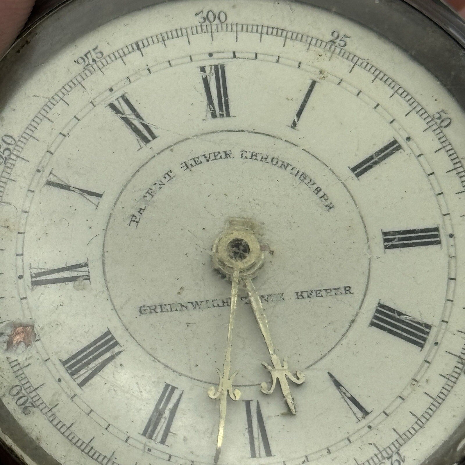 60mm Sterling Silver Patent Lever Chronograph Greenwich Time Keeper TO RESTORE