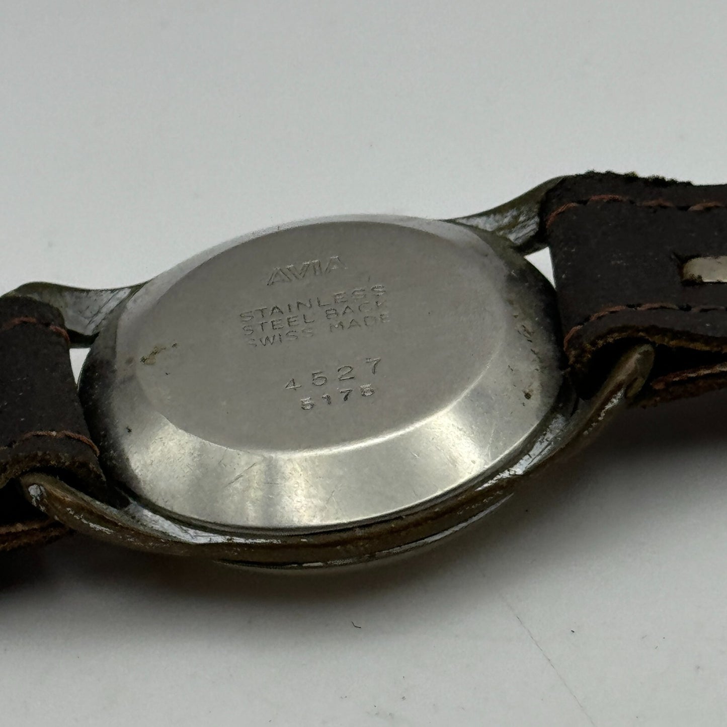 32mm Mens Vintage Avia 15 Jewels FHF 28 Pointer Seconds Hand Swiss Watch PARTS