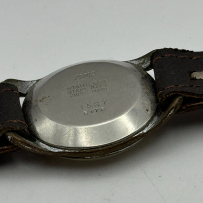 32mm Mens Vintage Avia 15 Jewels FHF 28 Pointer Seconds Hand Swiss Watch PARTS