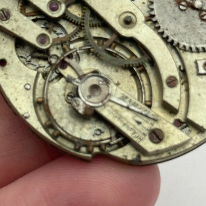 40mm Unidentified Antique Pocket Watch Movement PARTS REPAIR SPARES