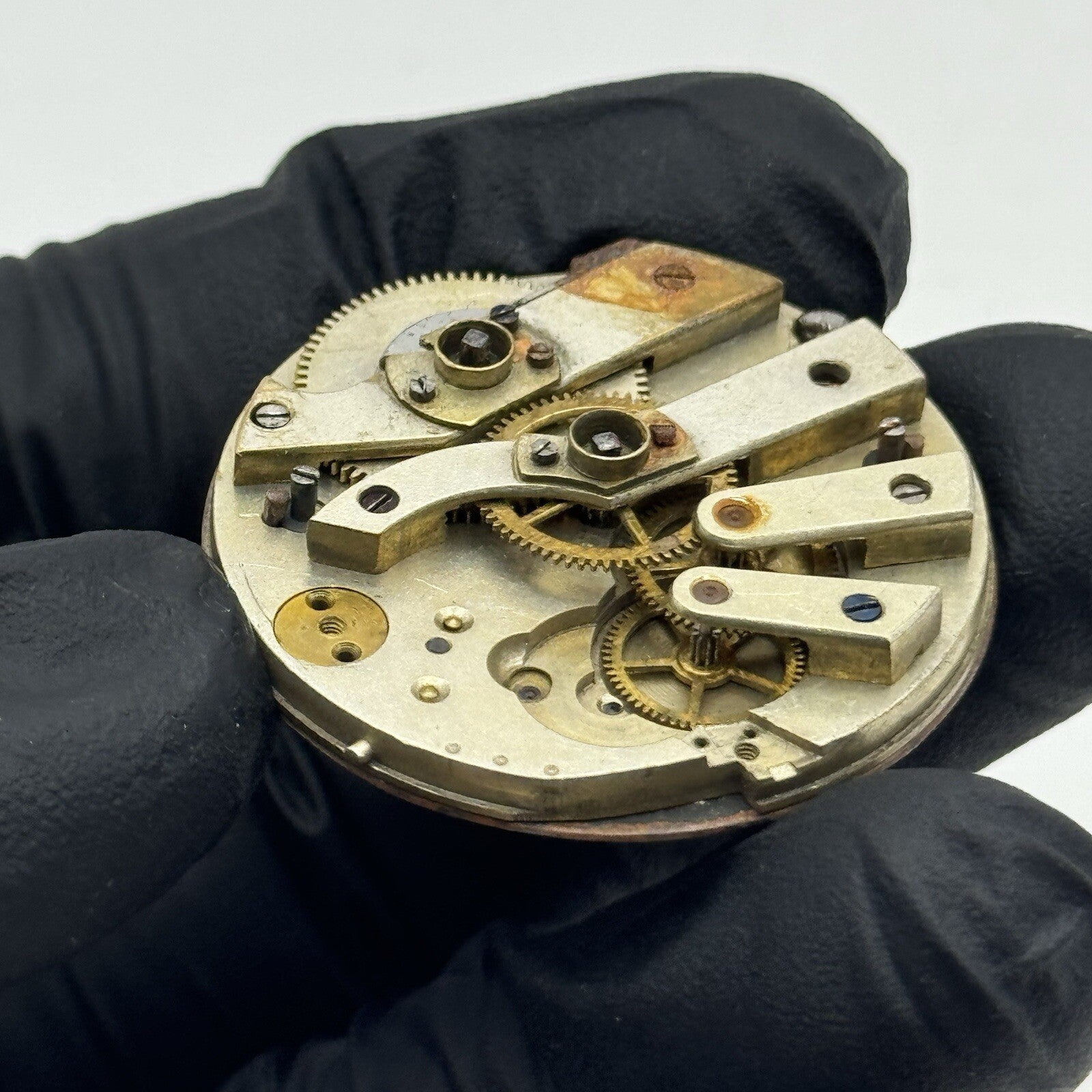 34.4mm Beautiful Patterned Dial Cylinder Pocket Watch Movement FOR PARTS