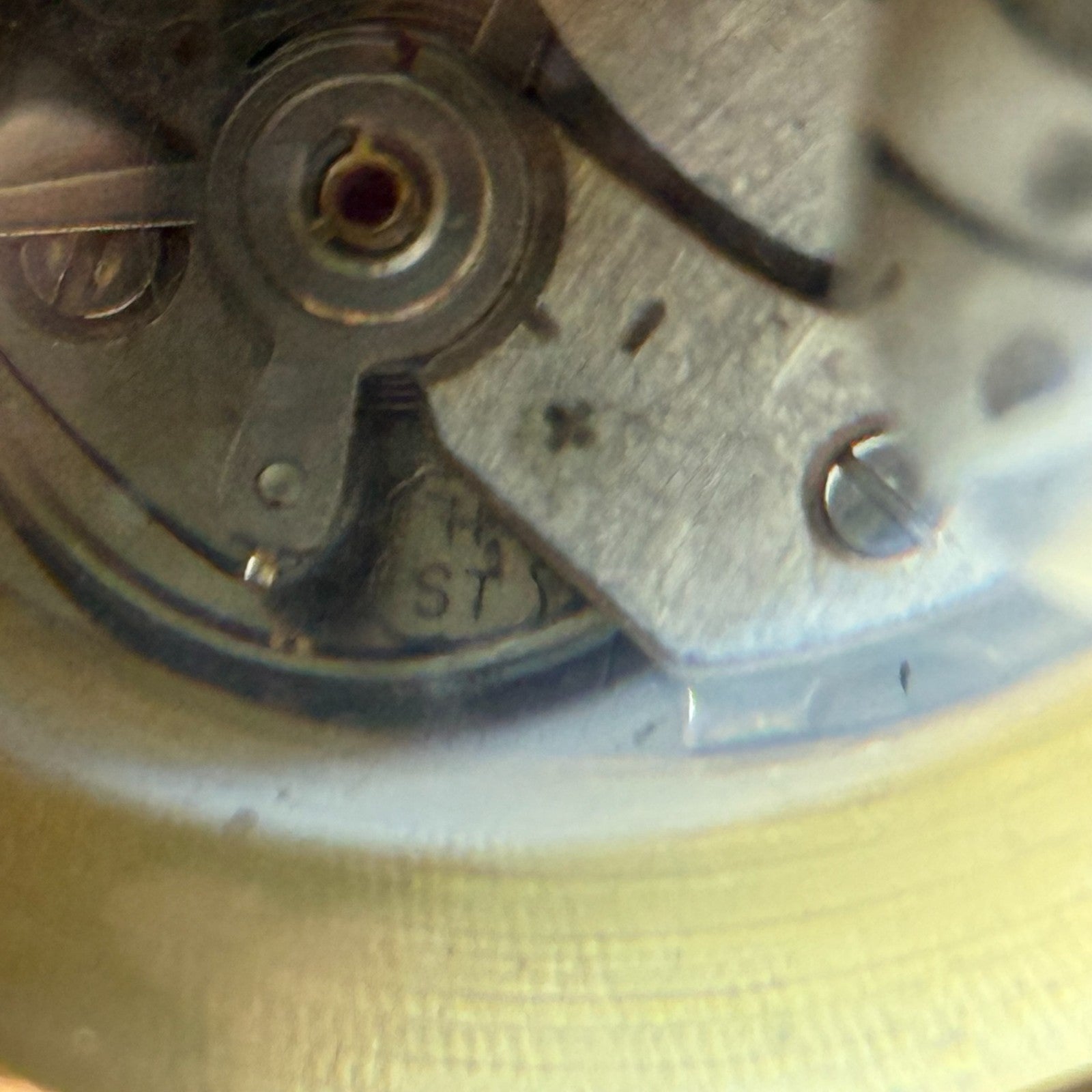 Roskopf Pocket Watch Unusual Fhf St 96 Magnifier Round Vintage To Repair Parts