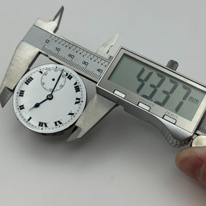 43.3mm Unidentified Open Face Swiss Balance Ok Pocket Watch Movement PARTS