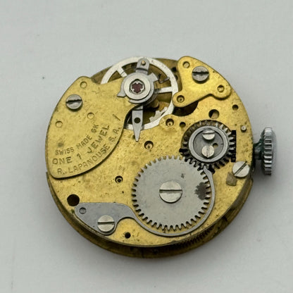 24.2mm R Lapanouse S.A. 1 Jewel Manual Wind Swiss Watch Movement Vintage PARTS